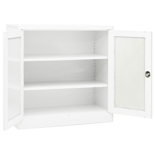 vidaXL Kontorskap hvit 90x40x90 cm stål