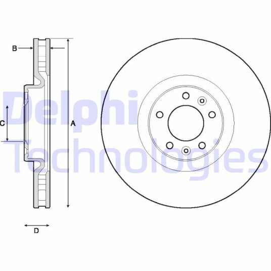 Bremseskive DELPHI BG4716C Bremseskive DELPHI BG4716C