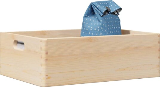 Trekasse med håndtak 40x30x13 cm heltre furu Trekasse med håndtak 40x30x13 cm heltre furu