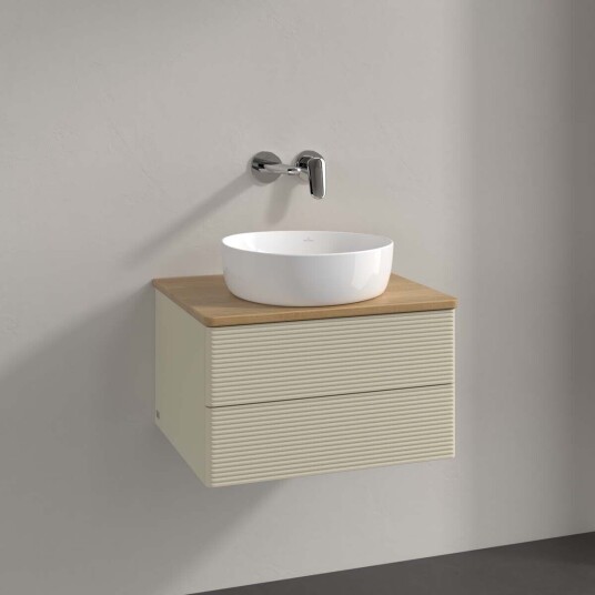 Villeroy & Boch Antao Servantskap med 2 skuffer 60x50x36 cm u/lys Grå Matt/Eik Villeroy & Boch Antao Servantskap med 2 skuffer 60x50x36 cm u/lys Grå Matt/Eik