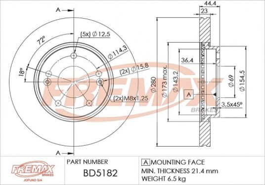 Bremseskive FREMAX BD-5182