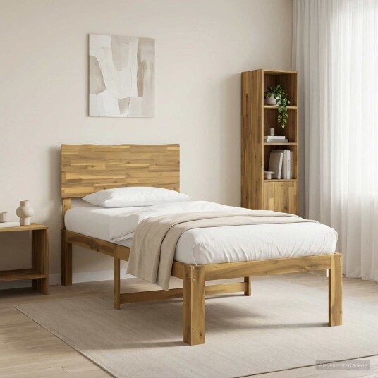 vidaXL Enkelt Senge Ramme med Hodegjerde ROSTOCK Hvit 75 x 190 cm