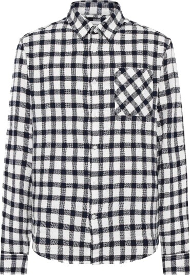 Knowledge Cotton Apparel Dune Regular Checked Structure Shir NAVY S