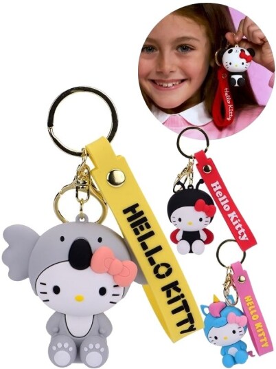 Hello Kitty Nøkkelring Med Ulike Motiver