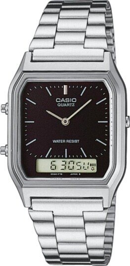 Casio Herreklokke AQ 230A 1DMQYES Collection Sort/Stål 38.8x27.8 mm