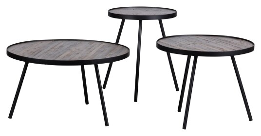 Woood Lize Sideborde, Ø74/58/45, Resirkulert teak/Metall Unoliving 1645135-01-0 1676417-01-0