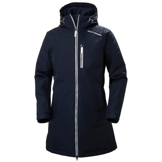 Helly Hansen Dame Lang Belfast Isolert Vinterjakke Marineblå XL RødXL