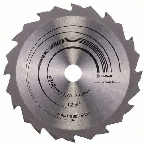 Bosch Speedline Sirkelsagblad 165 mm for Tre, 12 Tenner, 1,7 mm Tykkelse Bosch Speedline Sirkelsagblad 165 mm for Tre, 12 Tenner, 1,7 mm Tykkelse