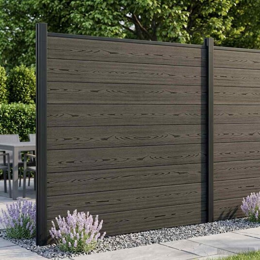 vidaXL Gjerdesett 4 pcs 699 x 186 cm WPC og Aluminium Svart