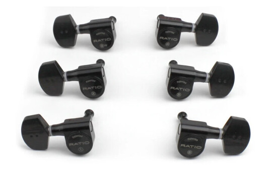 Graph Tech Prn-2411-B0 Ratio Acoustic Guitar Machine Heads 3+3 - Svart