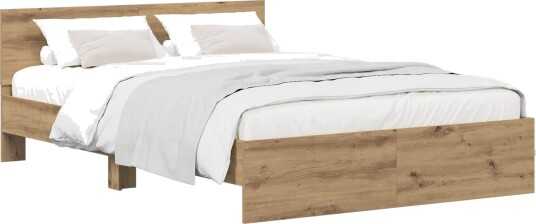 vidaXL Sengestamme med hodegatt Artisan eik 140 x 200 cm
