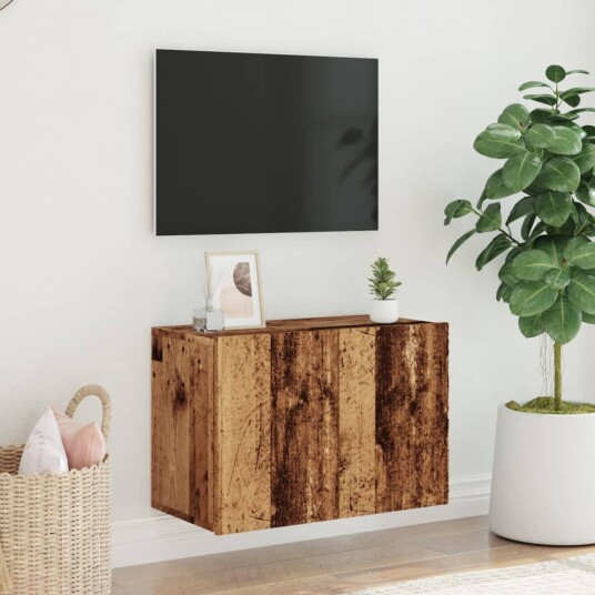 Vegghengt TV benk gammelt tre 60x30x41 cm Vegghengt TV benk gammelt tre 60x30x41 cm