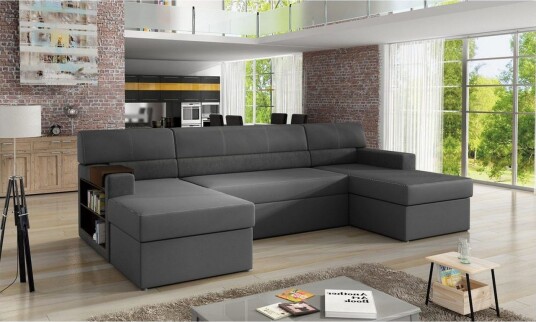 Seksjon Eltap Markos 310x159x90 cm Soft 29 Dora 96 Grå Sort Venstre