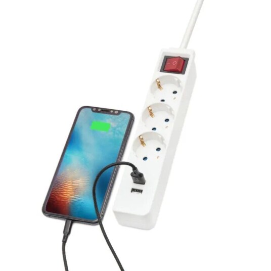 Luxorparts Grenuttak med USB-lading 3-veis Luxorparts Grenuttak med USB-lading 3-veis