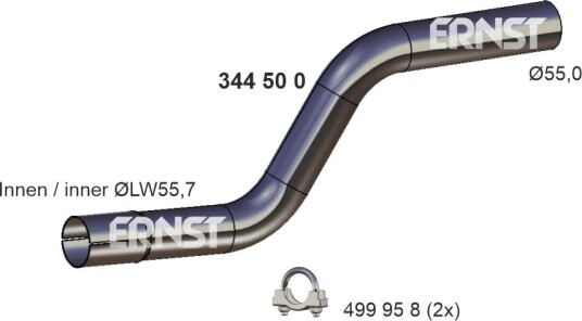 Eksosrør ERNST 344500 Eksosrør ERNST 344500