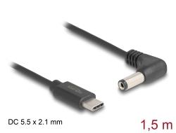 Delock USB C Strømkabel Til DC 5.5x2.1mm 1.5m