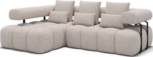 Levvi 3 seters Bubblig sovesofa med divan Venstre Bazalt 18