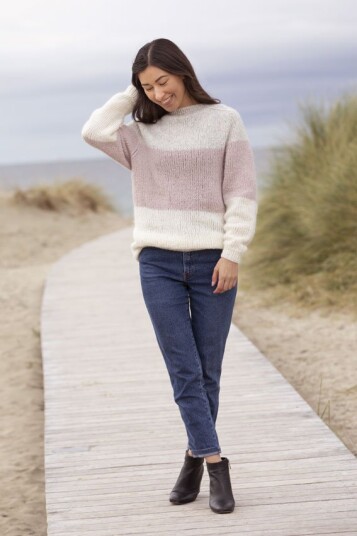 Viking Garn 1923 3 Dans Genser Rosa