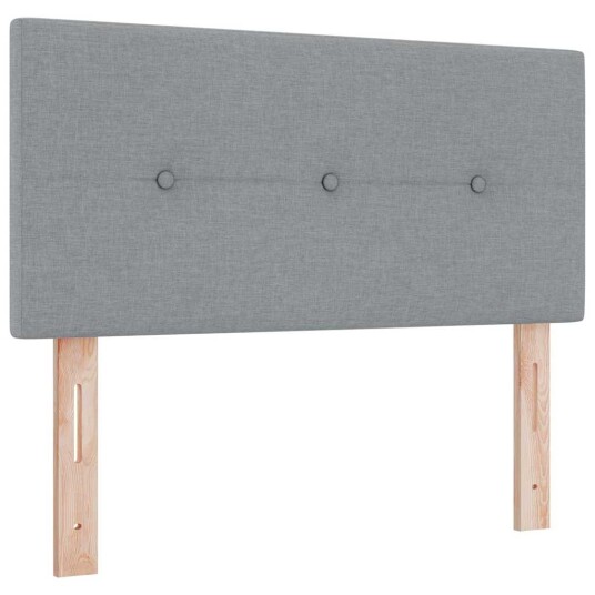Box Spring Seng med Madrass Lys Grå 100x200 cm Stoff