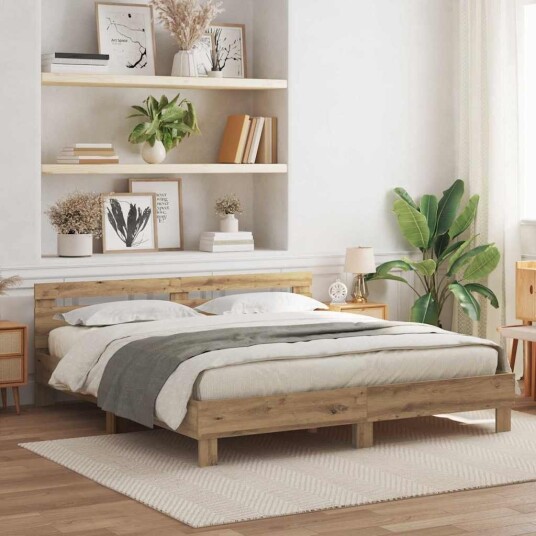 Laminert Tre Sengeramme Artisan eik 180 x 200 cm Holdbar Laminert Tre Sengeramme Artisan eik 180 x 200 cm Holdbar