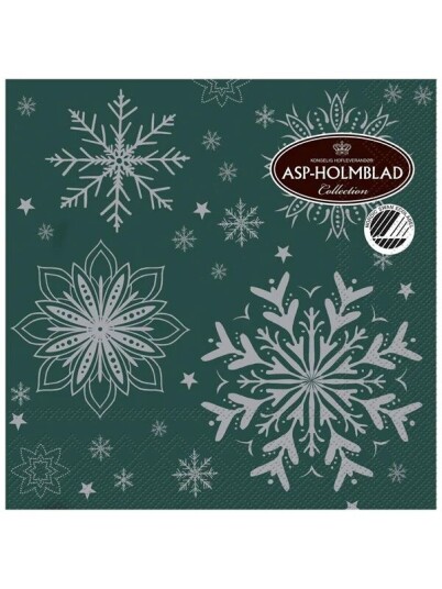 Asp Holmblad Servietter "Crystal" Green/Silver