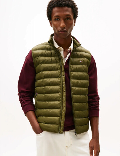 Tommy Hilfiger Packable Recycled Vest - Khaki green - M Tommy Hilfiger Packable Recycled Vest - Khaki green - M