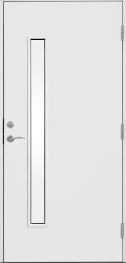 Solid Dørsett funkis ytterdør gl 110x210 h hvit klart glass side ncs s0502 y