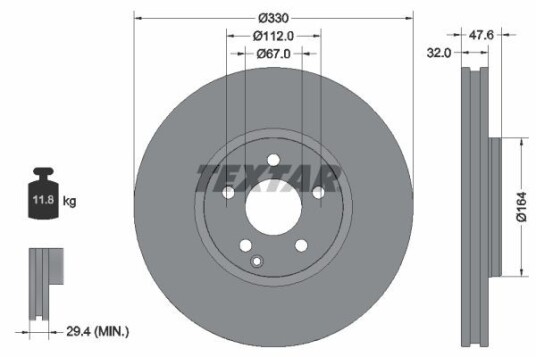 Bremseskive TEXTAR 92198805