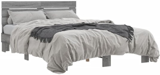 Sengeramme grå sonoma 140x190 cm konstruert tre og metall 8721102614668