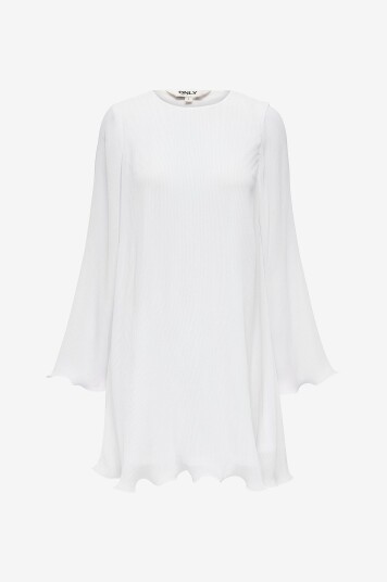 Only Kjole onlPiera Life LS Plisse Dress Wvn Hvit