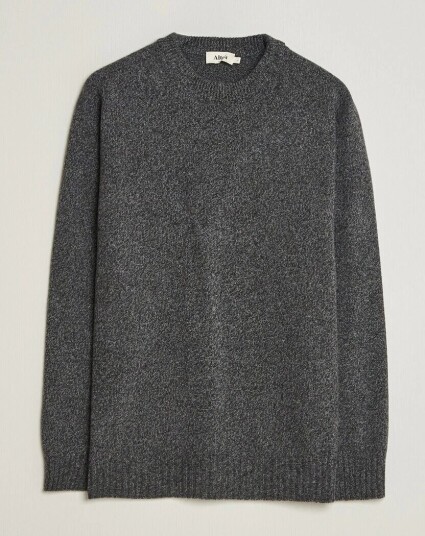 Altea Wool/Cashmere Crew Neck Pullover Charcoal Melange