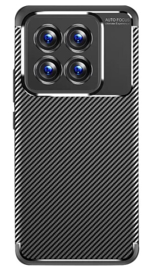 INCOVER Xiaomi 14 Pro Karbonfiber Fleksibel Plast Deksel - Svart