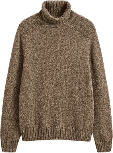 Gant Wool Blend Mouline Turtleneck Brown S