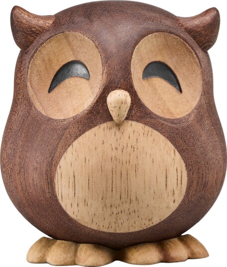 FableWood Villum Ugle Trefigur 8 cm Gummitre/Sapele