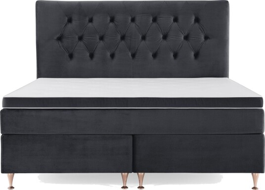 Royal Velvet Kontinentalseng 180x200 cm Svart Fløyel/Lave Rosében