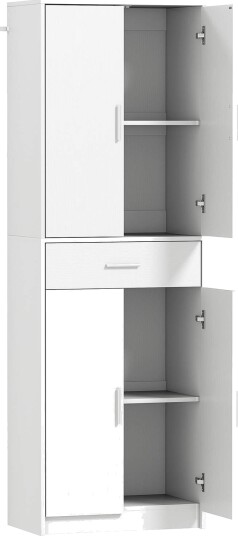 Kjøkkenskap 3 nivå justerbare hyller sponplater MDF mye lagringsplass hvit Kjøkkenskap 3 nivå justerbare hyller sponplater MDF mye lagringsplass hvit