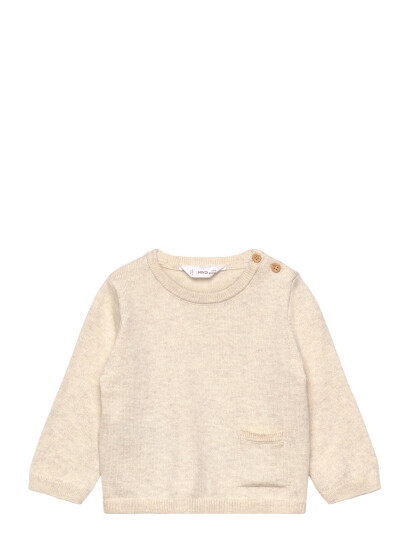 Mango Knit Pocket Sweater Cream 1 3M Mango Knit Pocket Sweater Cream 1 3M