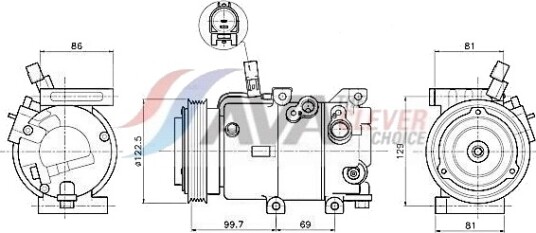 AVA COOLING SYSTEMS KAAK346 AC-kompressor