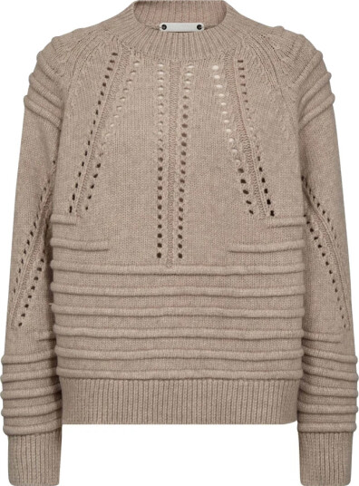 Co'Couture Dame Strikkevarer Beige L,