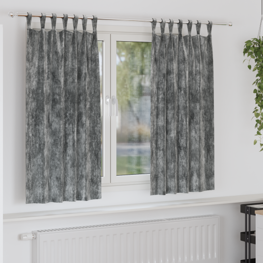 Gardin med gardiner 2 pcs Grå 175 x 140 cm Fløyel