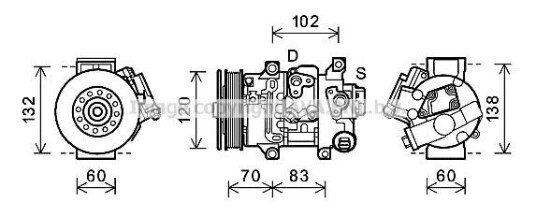 AC kompressor AVA Clever Choice TOAK627