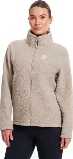 RevolutionRace Moss Pile Fleece Jacket Dame Aluminium Størrelse:S   Dame > Overdeler > Fleece & midlayers