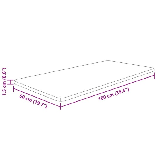 Benkeplate til bad 100x50x1,5 cm ubehandlet heltre