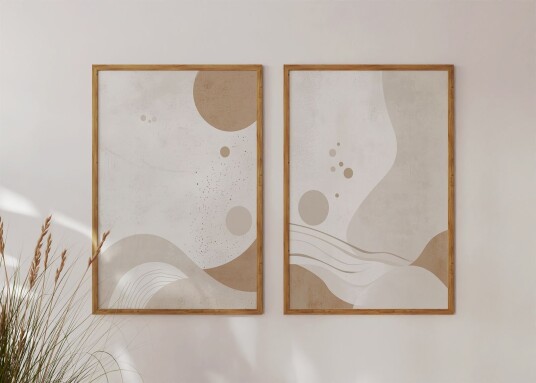Namly Design Plakat Abstrakt Beige Samling / Sett av 2 POSTERL5EGIY