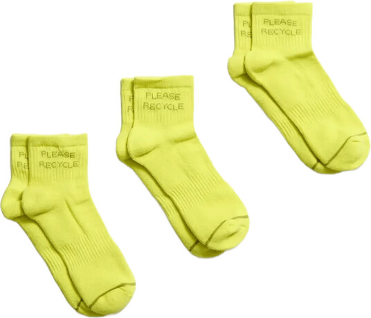 Girlfriend Collective | 3 Pack Please Recycle Quarter Crew Sock | ONE SIZE