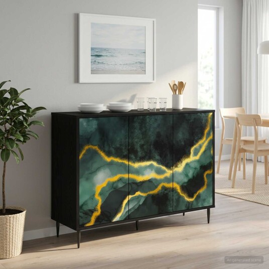 vidaXL Serviesskap WIJHE Svart eik 102 x 33 x 76 cm Konstruert tre