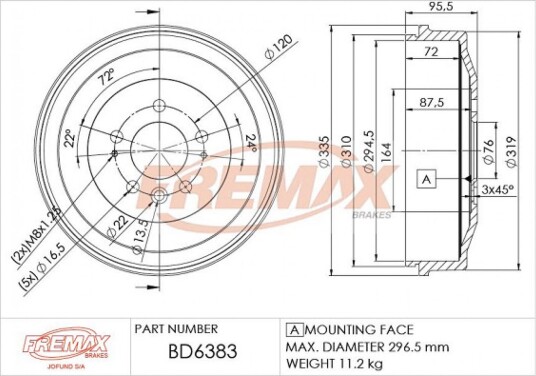 Bremsetrømmel FREMAX BD 6383