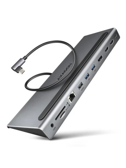 AXAGON Triple 4K USB C Hub 11 in 1 Black HMC 4KX3 AXAGON Triple 4K USB C Hub 11 in 1 Black HMC 4KX3