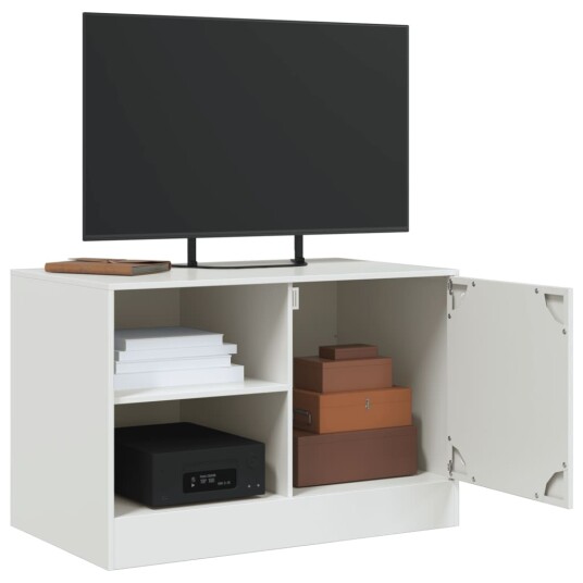  TV-benk hvit 67x39x44 cm stål