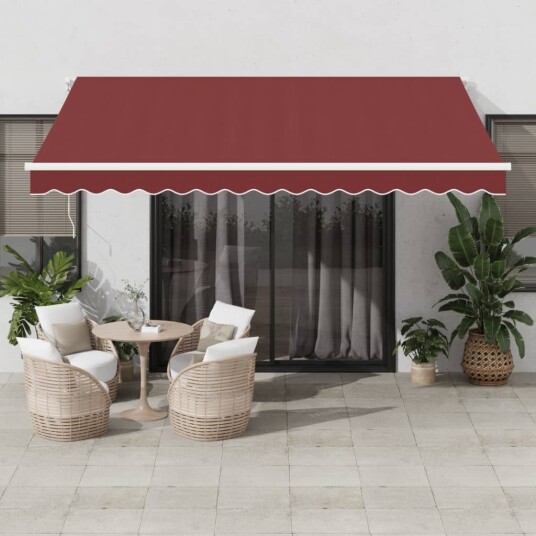 Manuell uttrekkbar markise burgunder 400x300 cm 3215225